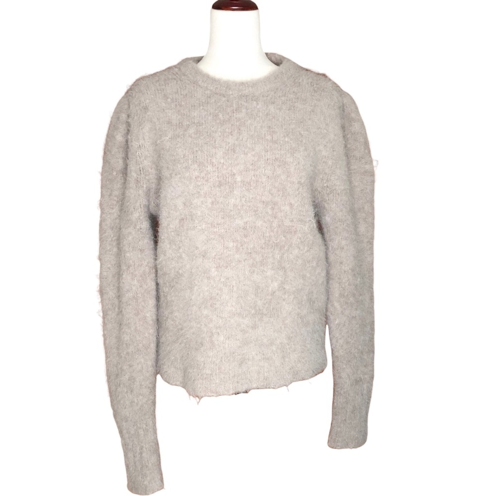 J Crew Tan Soft Alpaca Merino Wool Sweater | Puff Shoulder | L